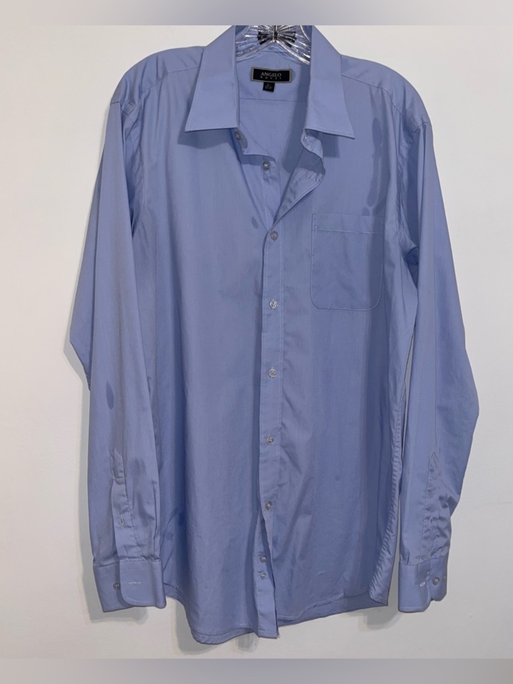 Angelo Men's Classic Light Blue Dress Shirt